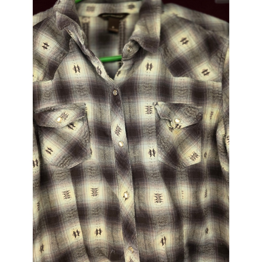 Western Plaid Shirt‎ Women's Long Sleeve Button Down Casual Top